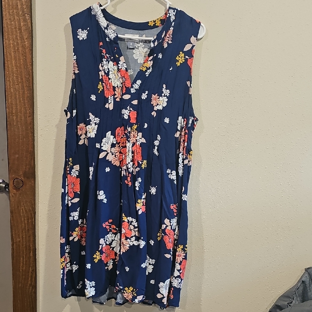 Old Navy Floral Midi Dress - Blue and Red